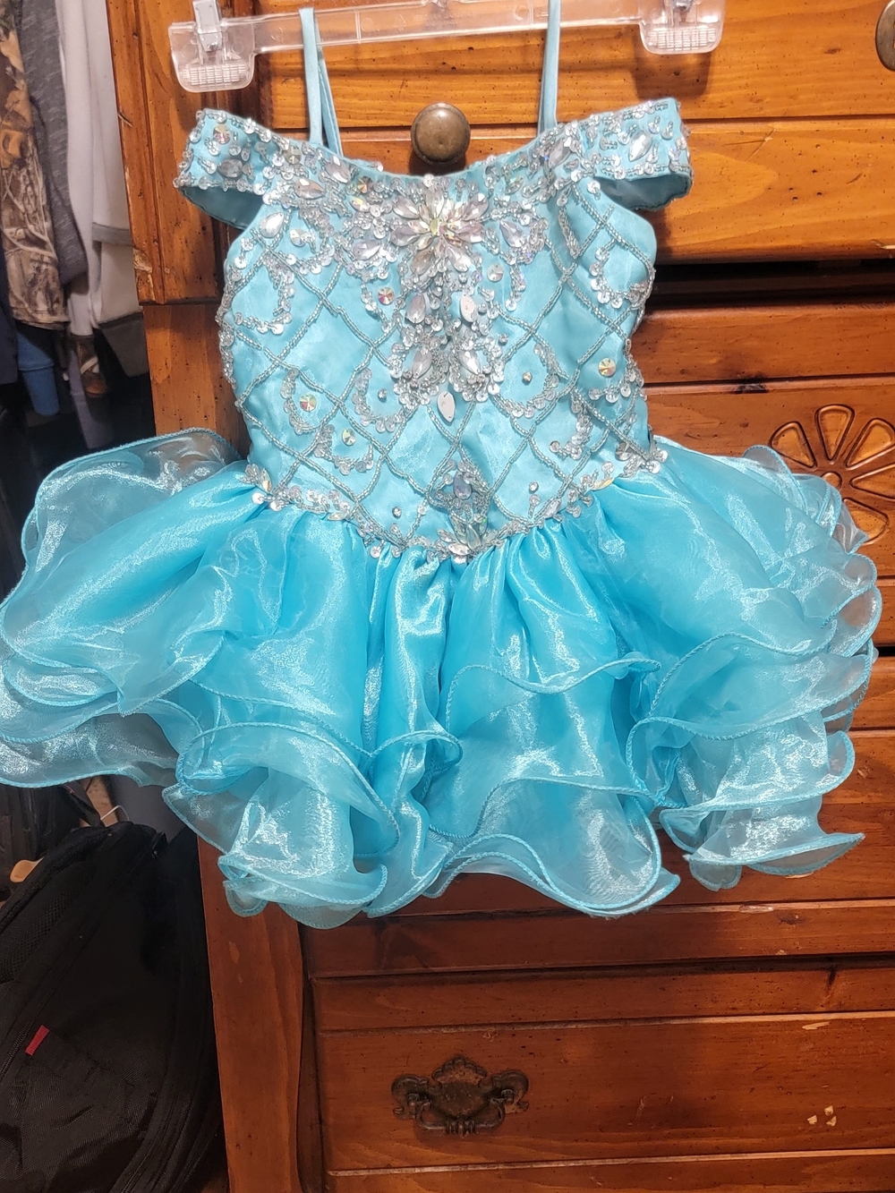 Girls Baby Blue Pageant Dress